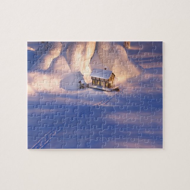 Petite maison dans le puzzle de neige (Horizontal)