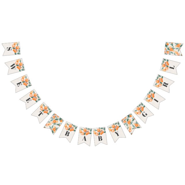 petite mignonne joyeux bannière baby shower orange (Tout)