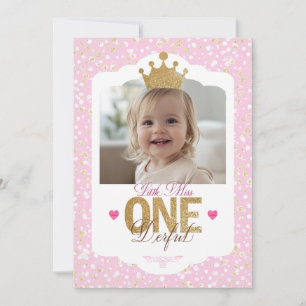 Petite Miss ONEderful Invitation d'anniversaire