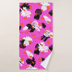 Petite motif ditée aux motifs tropicaux, draine à
