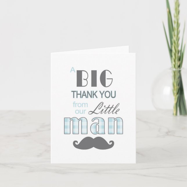 Petite moustache de carte de remerciements de baby (Devant)