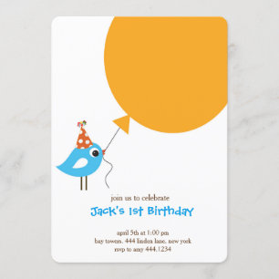 Petite Oiseau première invitation anniversaire