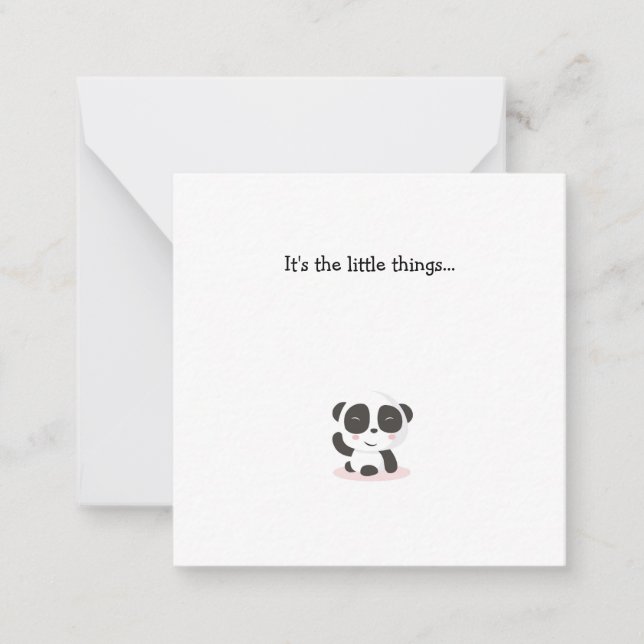 Petite Panda Bear Mini Remerciements Carte Note (Devant)
