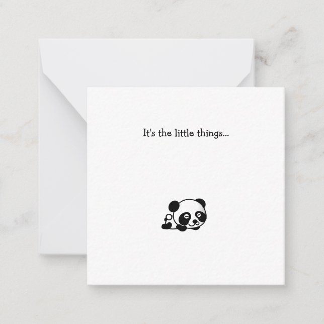 Petite Panda Bear Mini Remerciements Carte Note (Devant)
