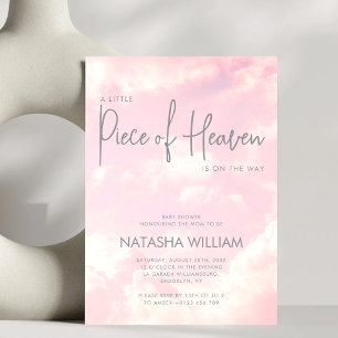 Petite pièce du ciel nuages roses Invitation