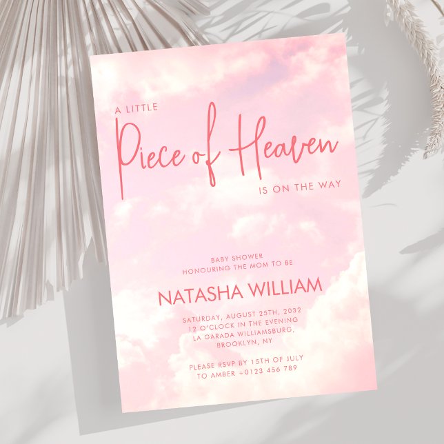Petite pièce du ciel Sky Pastel Pink Invitation (Créateur téléchargé)