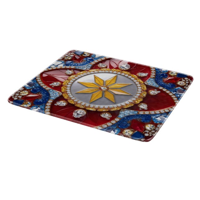 Petite planche à découper en verre aux couleurs co (Coin)