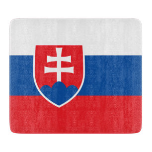 Petite planche à découper en verre avec drapeau de