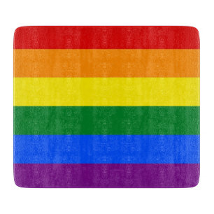 Petite planche à découper en verre avec drapeau de