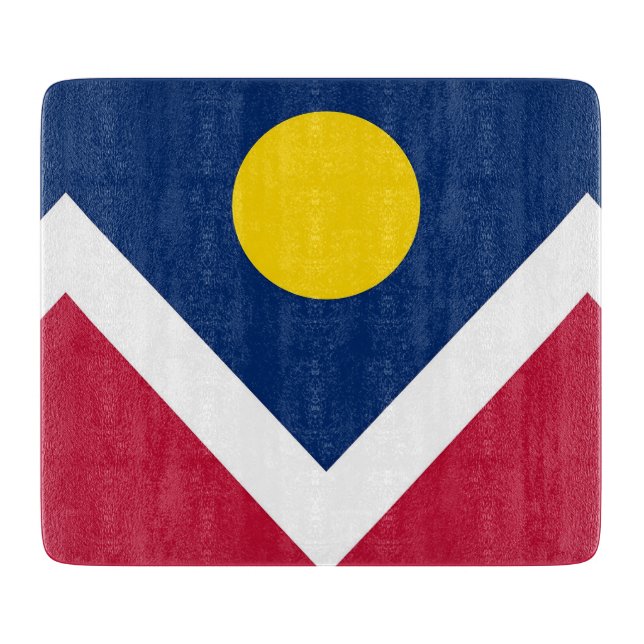 Petite planche à découper en verre avec drapeau de (Devant)