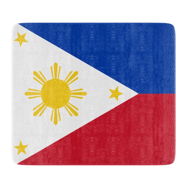 Petite planche à découper en verre avec drapeau de (Devant)