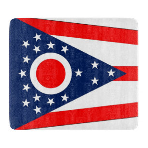 Petite planche à découper en verre avec drapeau de