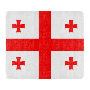 Petite planche à découper en verre avec drapeau de