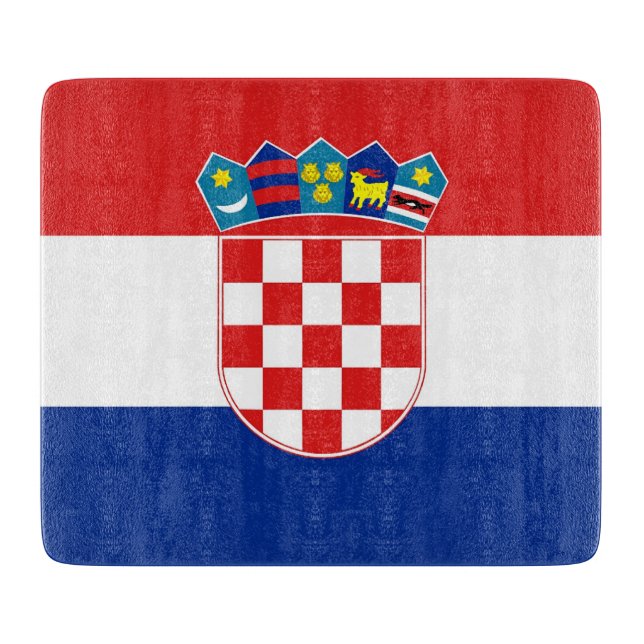 Petite planche à découper en verre avec drapeau de (Devant)