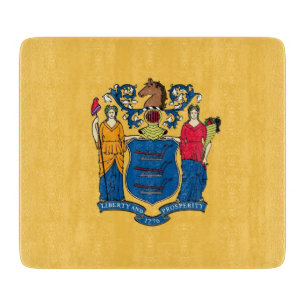 Petite planche à découper en verre avec drapeau du