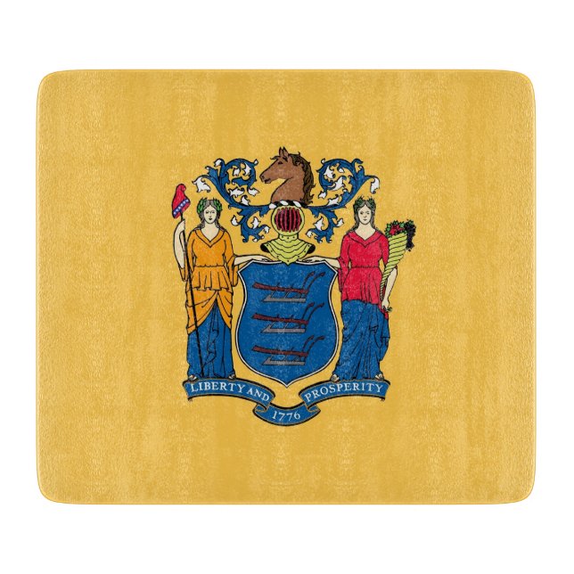 Petite planche à découper en verre avec drapeau du (Devant)