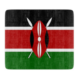 Petite planche à découper en verre avec drapeau du