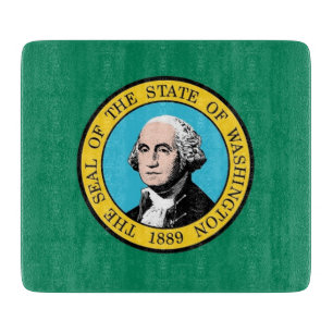 Petite planche à découper en verre avec drapeau Wa