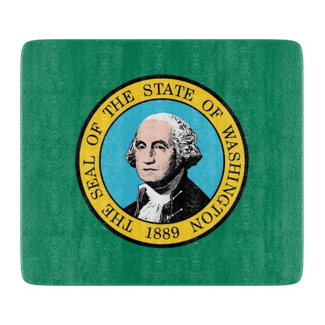 Petite planche à découper en verre avec drapeau Wa (Devant)