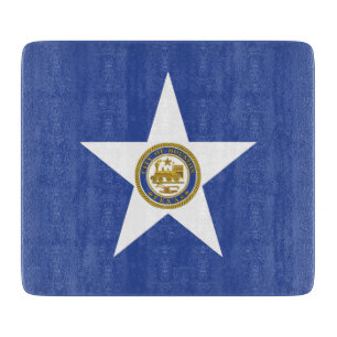 Petite planche à découper en verre- drapeau de Hou