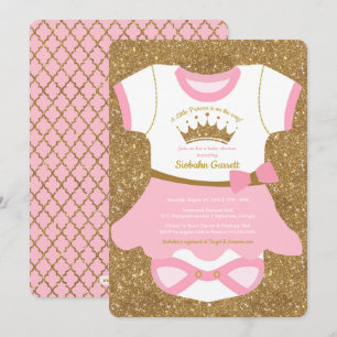 Petite princesse Baby Pajamas Shower Invitation