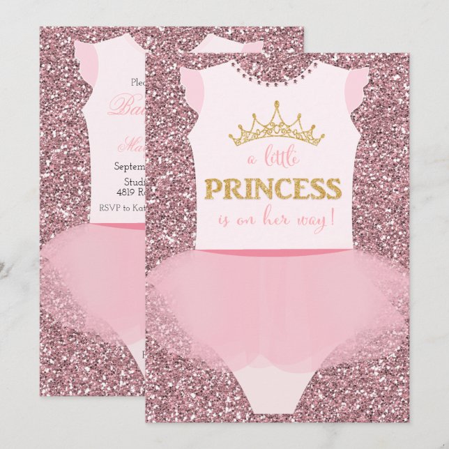 Petite princesse Baby shower Invitation (Devant / Derrière)