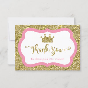 Petite princesse carte de remerciements, rose,