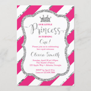 Petite princesse Invitation d'anniversaire Pink Si