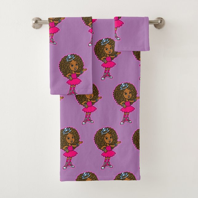 Petite princesse mignonne de rose d'Afro-américain (En situation)