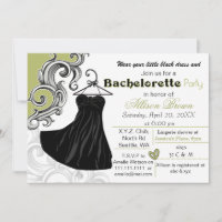 Petite robe noire bachelorette invitation