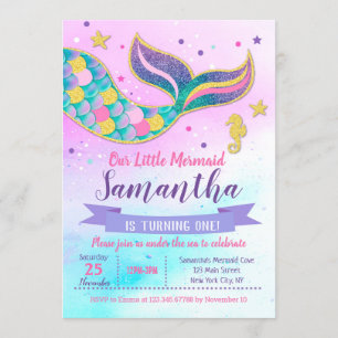 Petite Sirène Invitations d'anniversaire