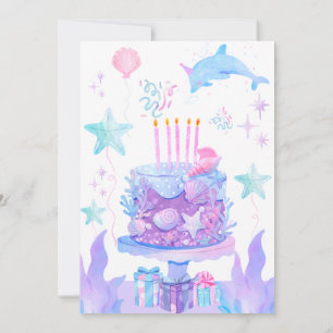 Petite Sirène sous la mer Invitation d'anniversair