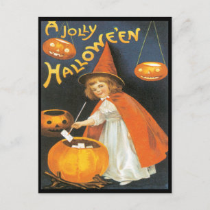Petite sorcière bouillonnement de la carte postale
