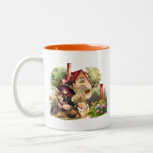 Petite Sorcière Et Renard Mignon Mug Bicolore