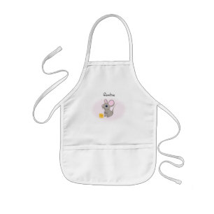 Petite souris mignonne avec tabliers au fromage