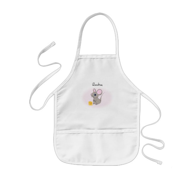 Petite souris mignonne avec tabliers au fromage (Devant)