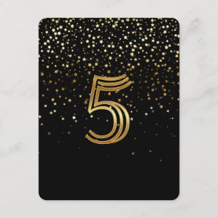 Petite Stars Table Number Card-5 Starry Night
