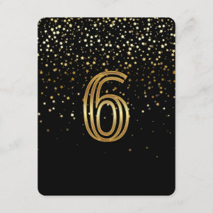 Petite Stars Table Number Card-6 Starry Night
