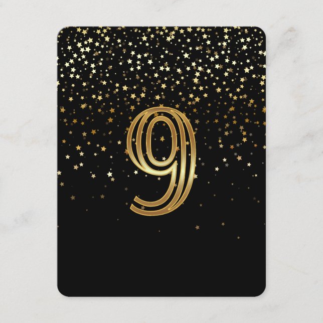 Petite Stars Table Number Card-9 Starry Night (Front)
