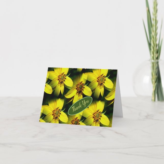 Petite Sunflowers Personalized Thank You Card (Front)