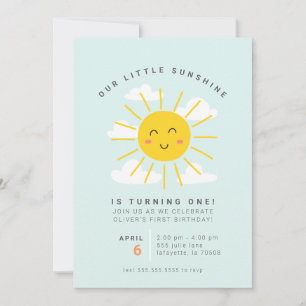 Petite Sunshine Invitations de fête d'anniversaire