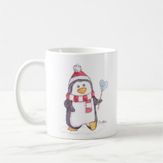 Petite tasse de café mignonne de pingouin