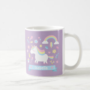 Petite tasse mignonne de filles d'arc-en-ciel de