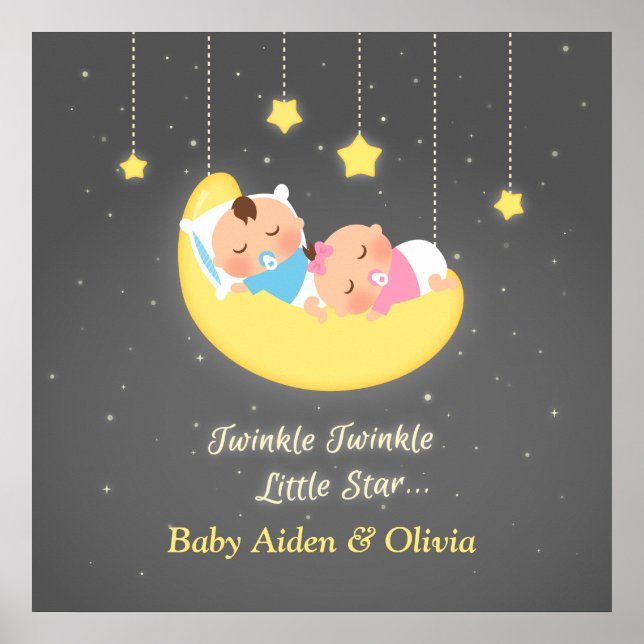 Petite Twinkle Twinkle Little Star Twins Poster (Devant)