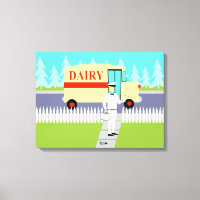 Petite ville rétro Milkman toile étirée