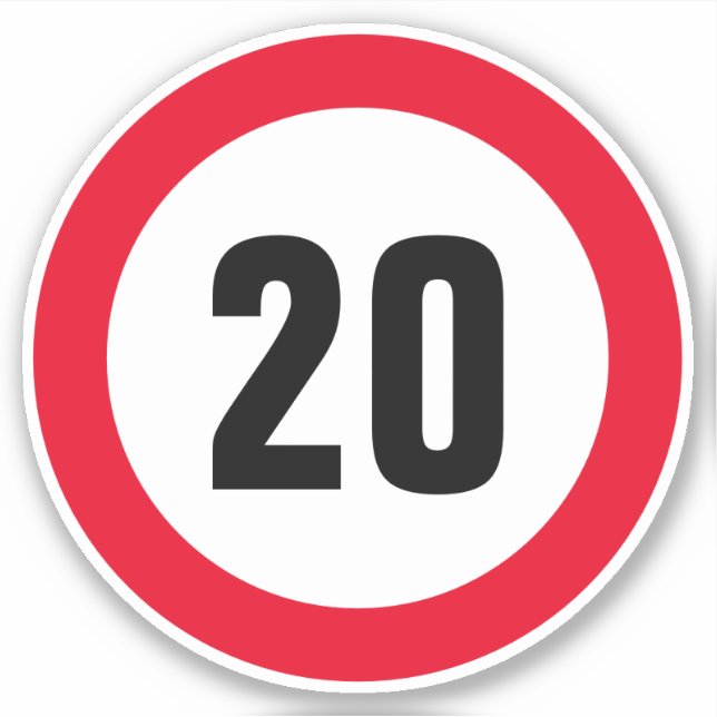 Petite vitesse de 20 mi/h stickers vinyle limite p (Devant)