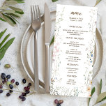 Petite Wildflower Wedding Menu<br><div class="desc">Petite Wildflower Wedding menu features delicate,  watercolor wildflowers with room for 3 starters,  3 main courses,  3 desserts,  3 drinks.  Please feel free to contact me if you need help with layout.</div>