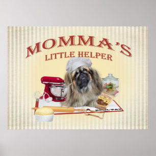 Petites affiches d'aide de Pekingese Momma