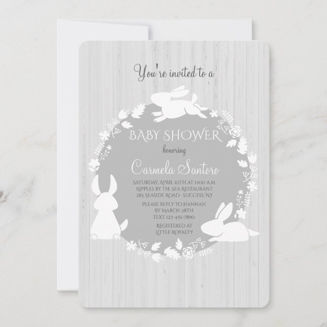 Petites Bunnies Grey Invitation (Devant)