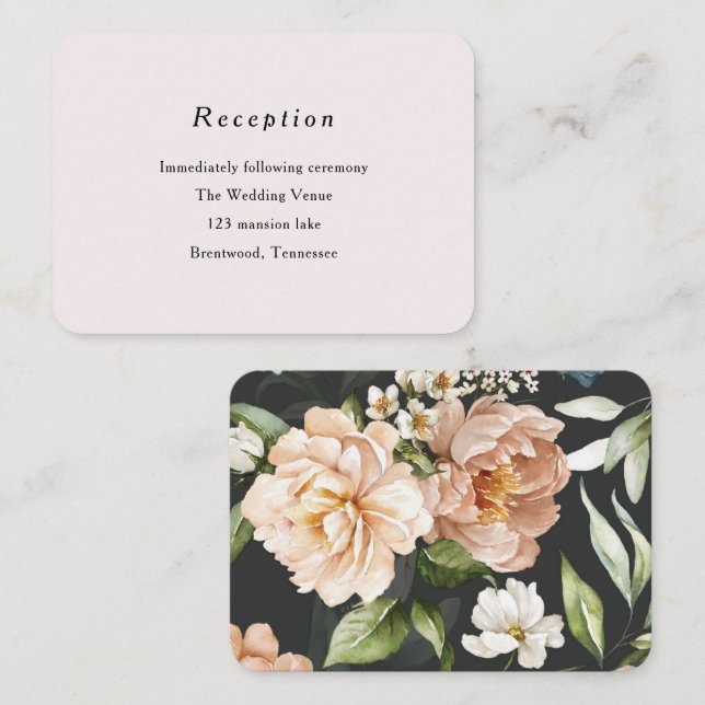 Petites cartes de détails mariages simples et chic (Devant / Derrière)